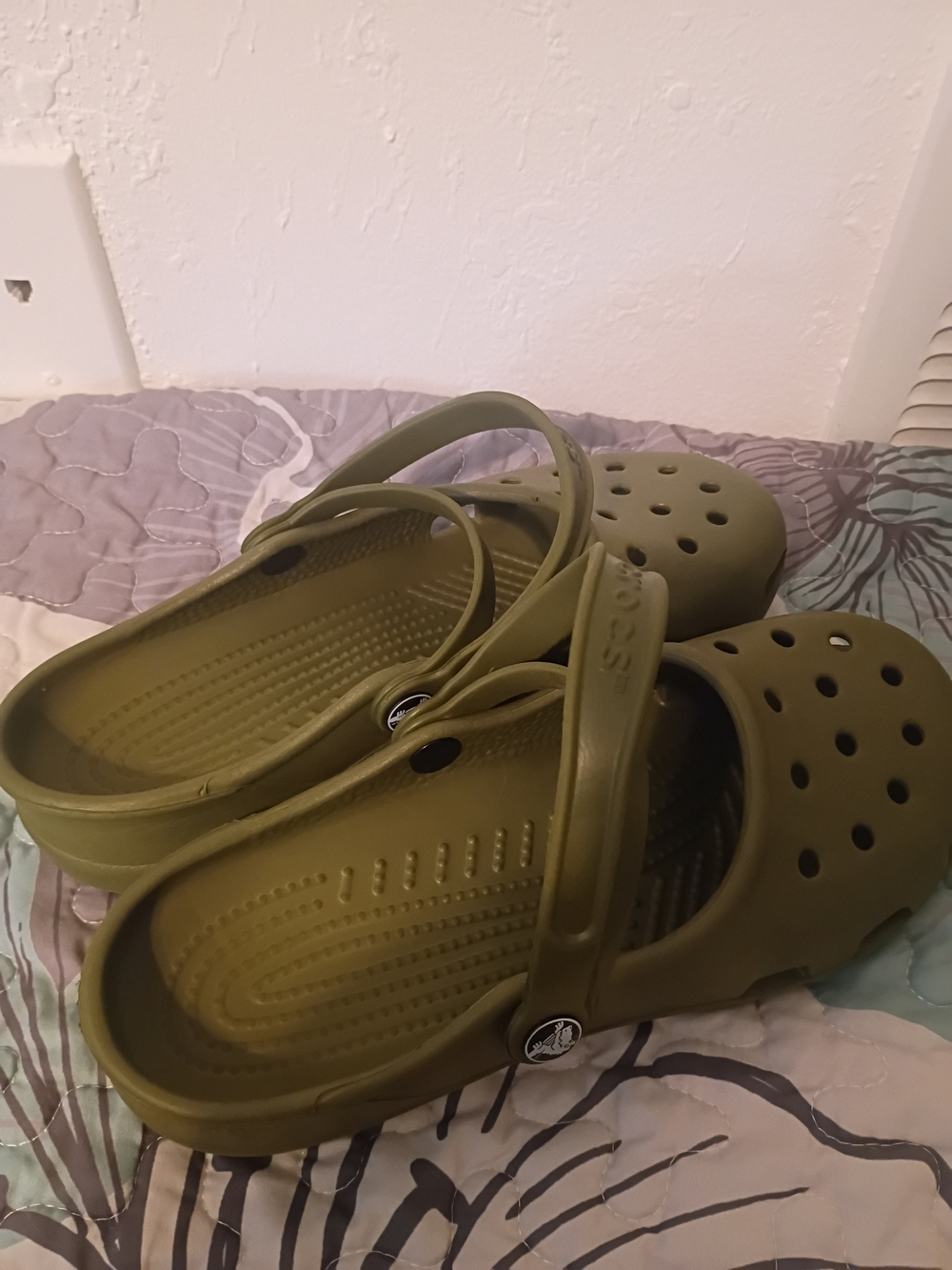 Olive Green Slip-On Clog Shoes - Picture 7 of 11